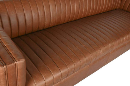 Sofa Piel 246_5X92X73 4 Plazas Cognac
