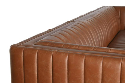 Sofa Piel 246_5X92X73 4 Plazas Cognac
