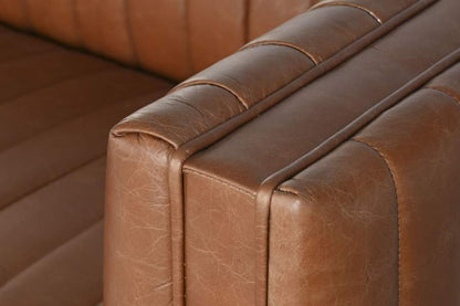 Sofa Piel 246_5X92X73 4 Plazas Cognac