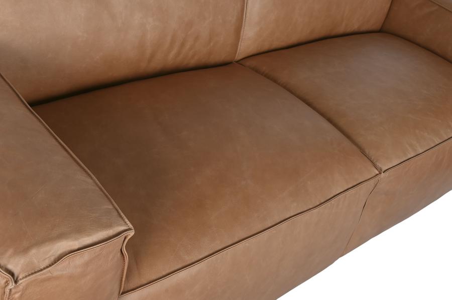 Sofa Piel 214X94X77 3 Plazas Cognac