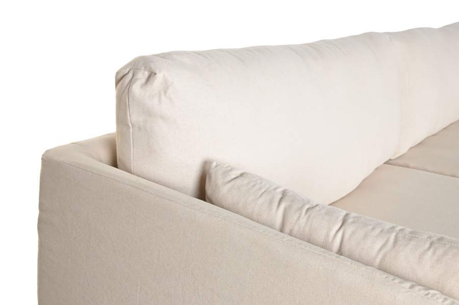 Sofa Lino Algodon 270X86X80 2 Cojines Beige