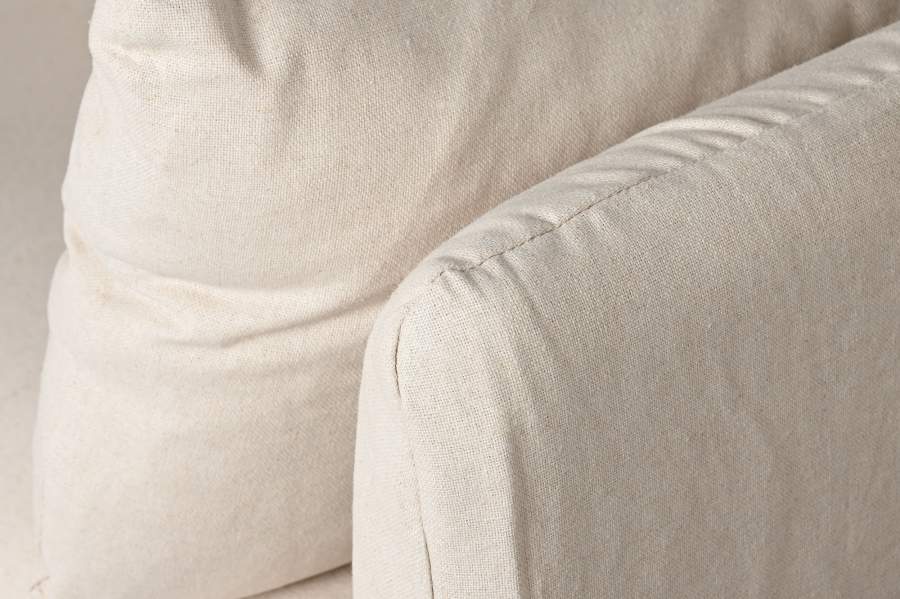 Sofa Lino Algodon 270X86X80 2 Cojines Beige