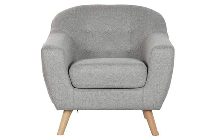 Sillon Poliester Rubberwood 83X80X80 Topo
