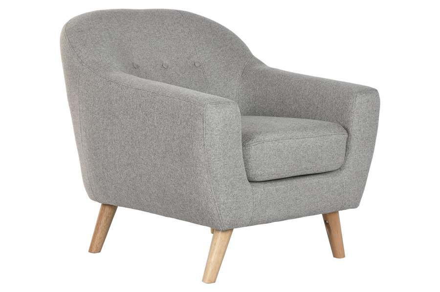 Sillon Poliester Rubberwood 83X80X80 Topo