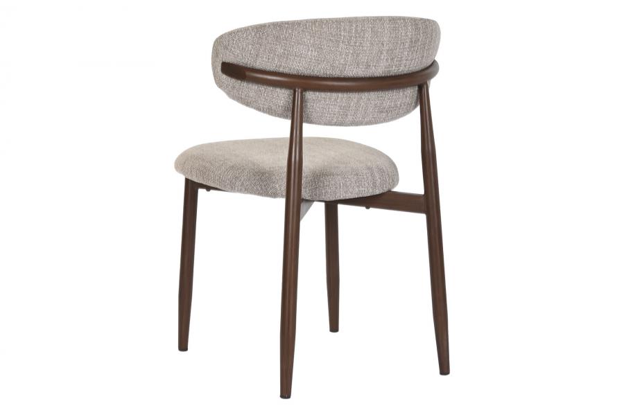 Silla Metal Poliester 54X52X78 Simil Madera Beige