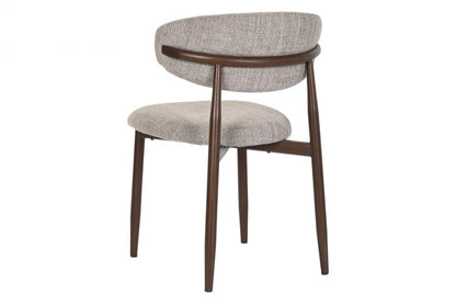 Silla Metal Poliester 54X52X78 Simil Madera Beige