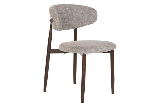 Silla Metal Poliester 54X52X78 Simil Madera Beige