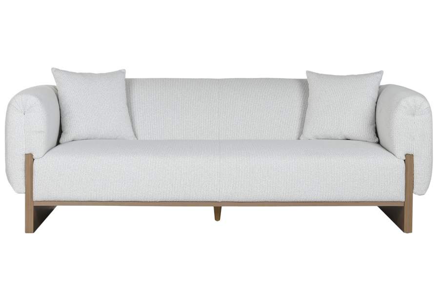 Sofa Poliester Mdf 220X95X77 Gris