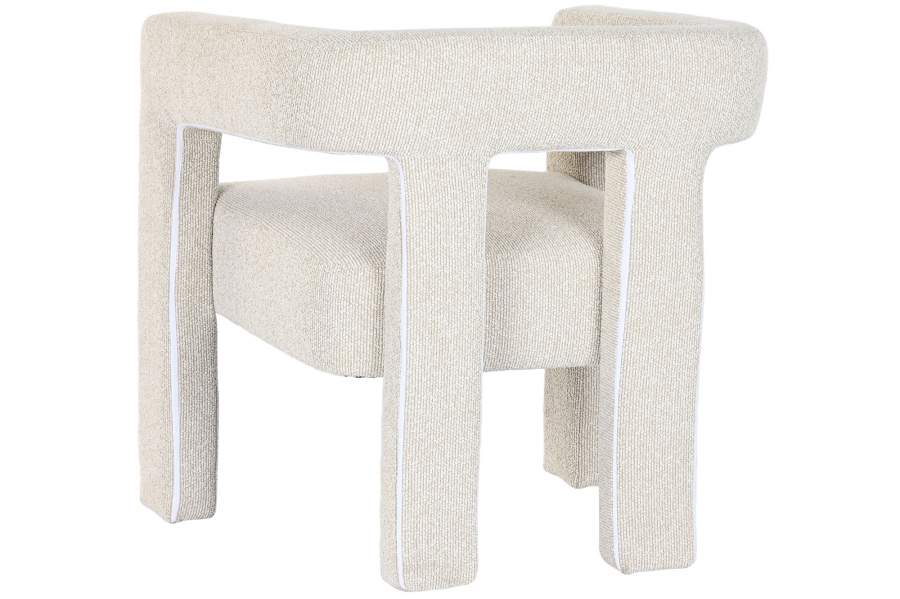 Butaca Madera Poliester 67X61_5X67_5 Bucle Blanco