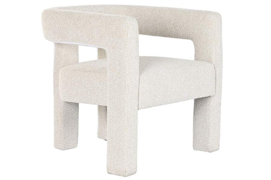 Butaca Madera Poliester 67X61_5X67_5 Bucle Blanco