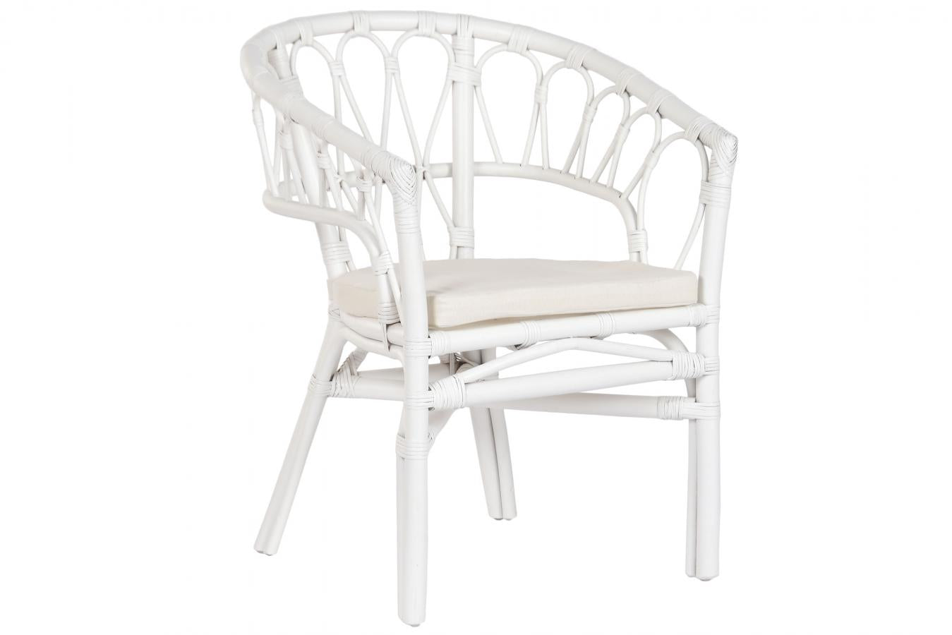Silla Ratan Poliester 50X56X77 Blanco