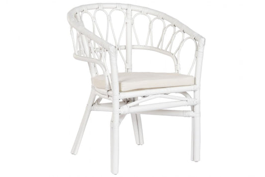 Silla Ratan Poliester 50X56X77 Blanco