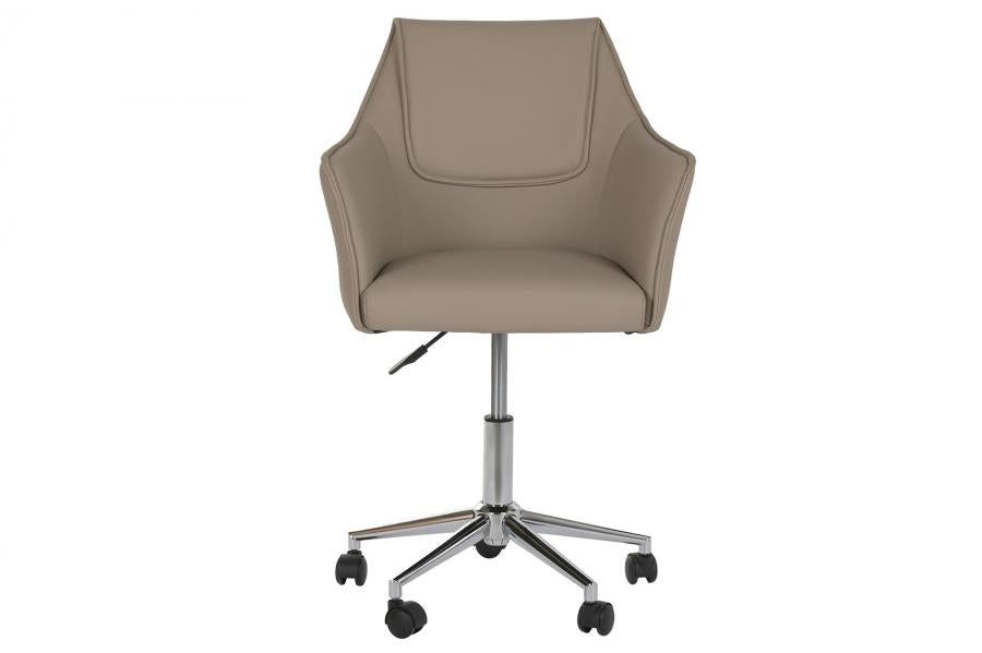 Silla Pu Metal 59X59X83 95 Ruedas Beige