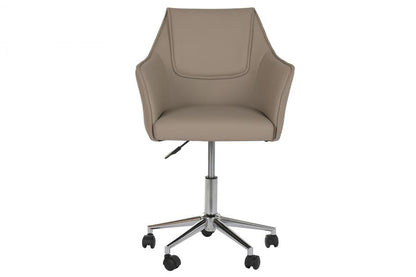 Silla Pu Metal 59X59X83 95 Ruedas Beige