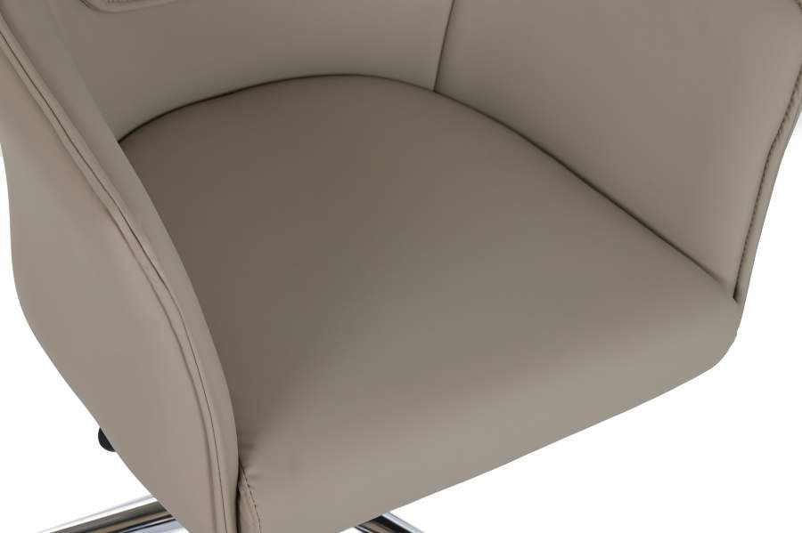 Silla Pu Metal 59X59X83 95 Ruedas Beige