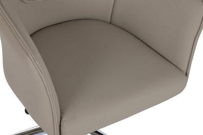 Silla Pu Metal 59X59X83 95 Ruedas Beige