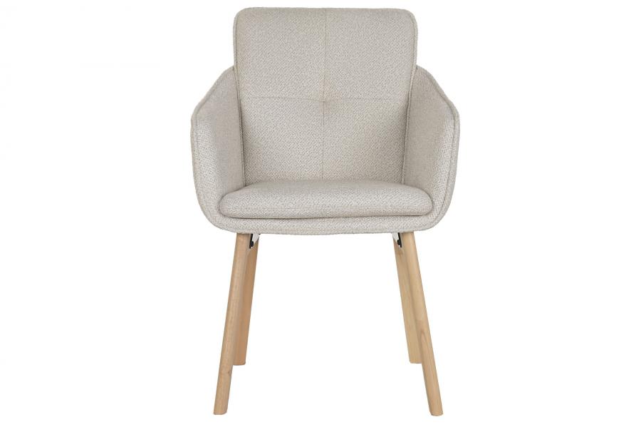 Silla Madera De Hevea Poliester 59X60X86 Beige