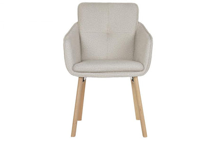Silla Madera De Hevea Poliester 59X60X86 Beige