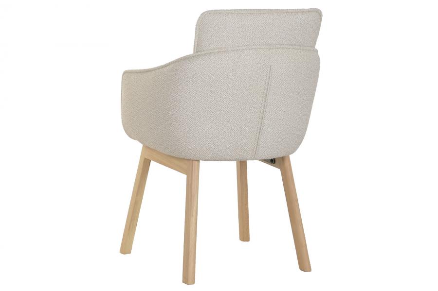 Silla Madera De Hevea Poliester 59X60X86 Beige
