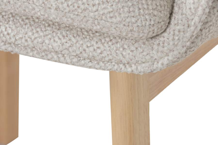 Silla Madera De Hevea Poliester 59X60X86 Beige
