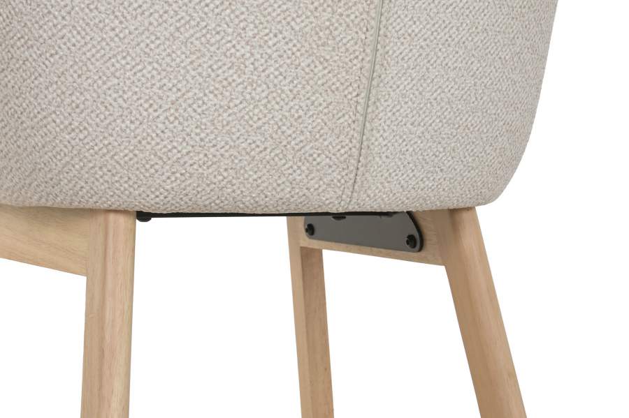 Silla Madera De Hevea Poliester 59X60X86 Beige