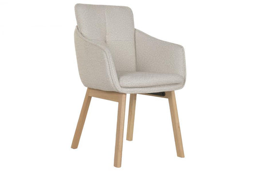 Silla Madera De Hevea Poliester 59X60X86 Beige