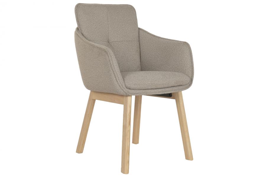 Silla Madera De Hevea Poliester 59X60X86_5 Marron