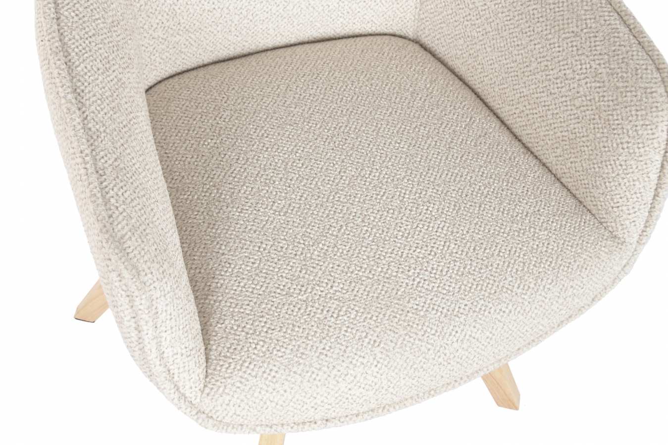Silla Madera De Hevea Poliester 59X62_5X90 Beige