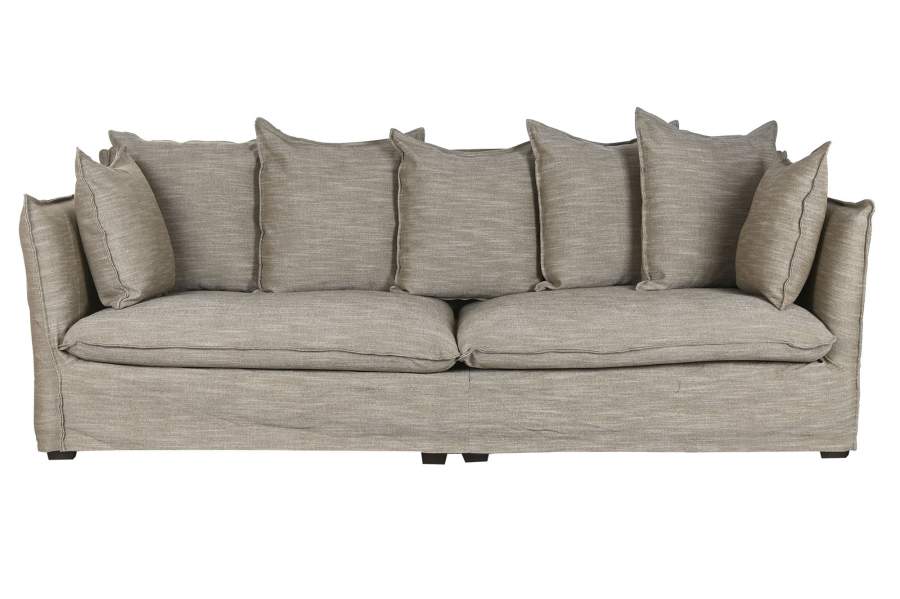 Sofa Lino 260X104X90 Con 7 Cojines Verde