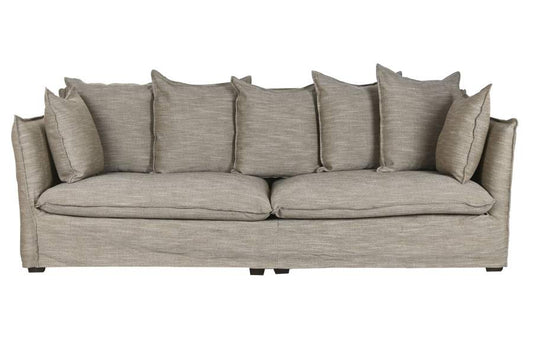 Sofa Lino 260X104X90 Con 7 Cojines Verde