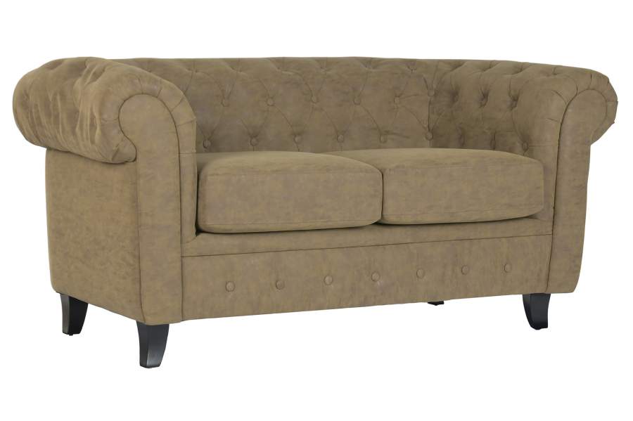 Sofa Madera Pu 160X82X76 Marron