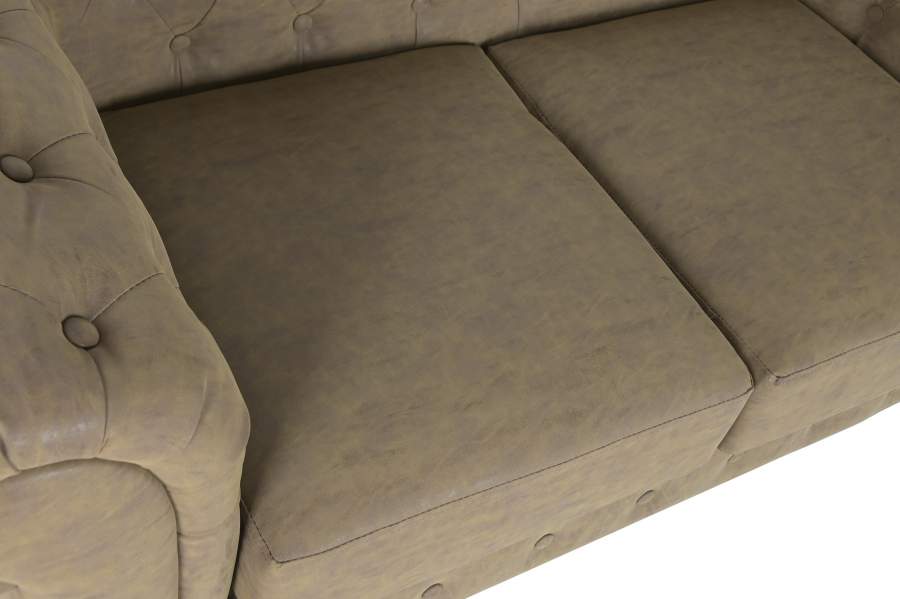 Sofa Madera Pu 160X82X76 Marron