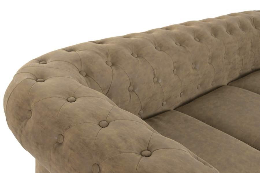 Sofa Madera Pu 196X81X76 Marron