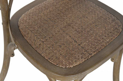 Silla Olmo Ratan 50X52_5X88 Crossback Envejecido