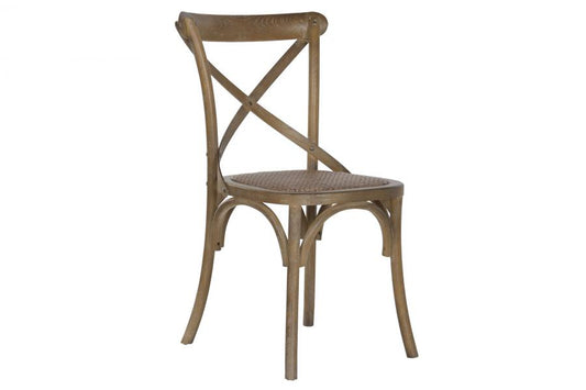Silla Olmo Ratan 50X52_5X88 Crossback Envejecido