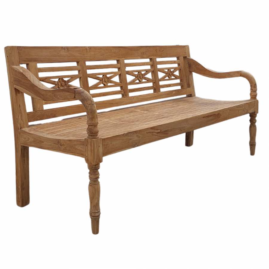 Banco Madera Maciza 190X62X90 4 Plazas Natural