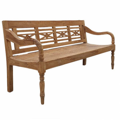 Banco Madera Maciza 190X62X90 4 Plazas Natural