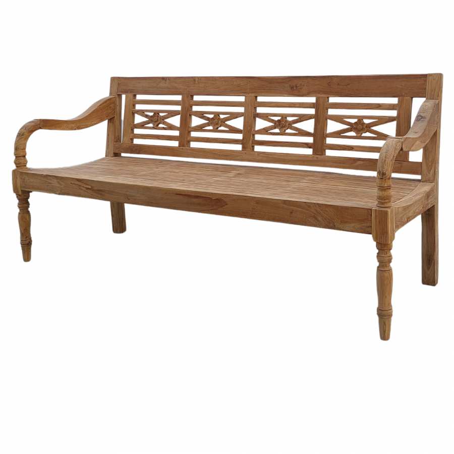Banco Madera Maciza 190X62X90 4 Plazas Natural