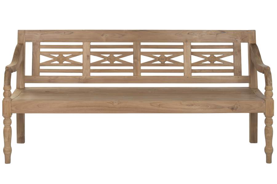 Banco Madera Maciza 190X62X90 4 Plazas Natural