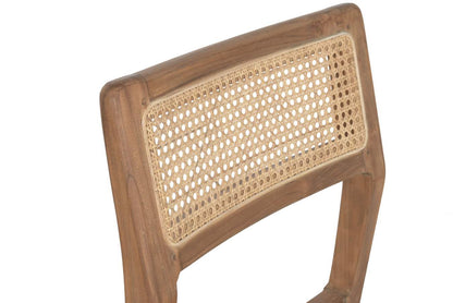 Silla Teca Maciza Ratan 45X45X85