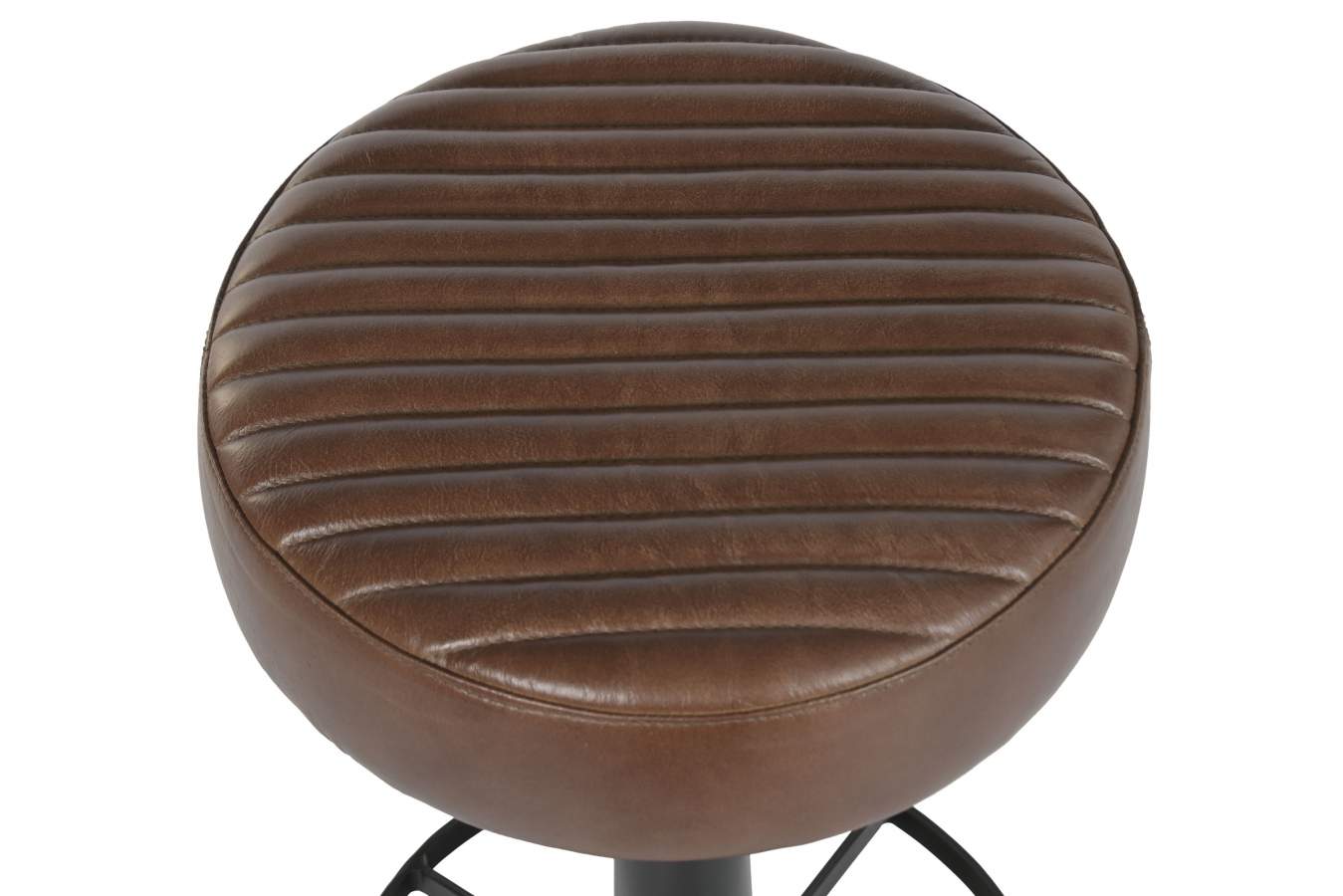Taburete Piel Hierro 36X36X76 Giratorio Negro