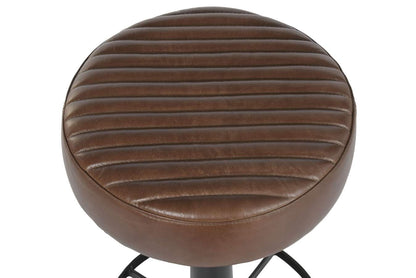 Taburete Piel Hierro 36X36X76 Giratorio Negro