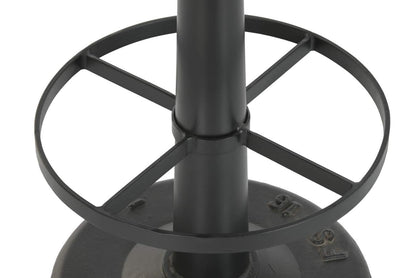 Taburete Piel Hierro 36X36X76 Giratorio Negro
