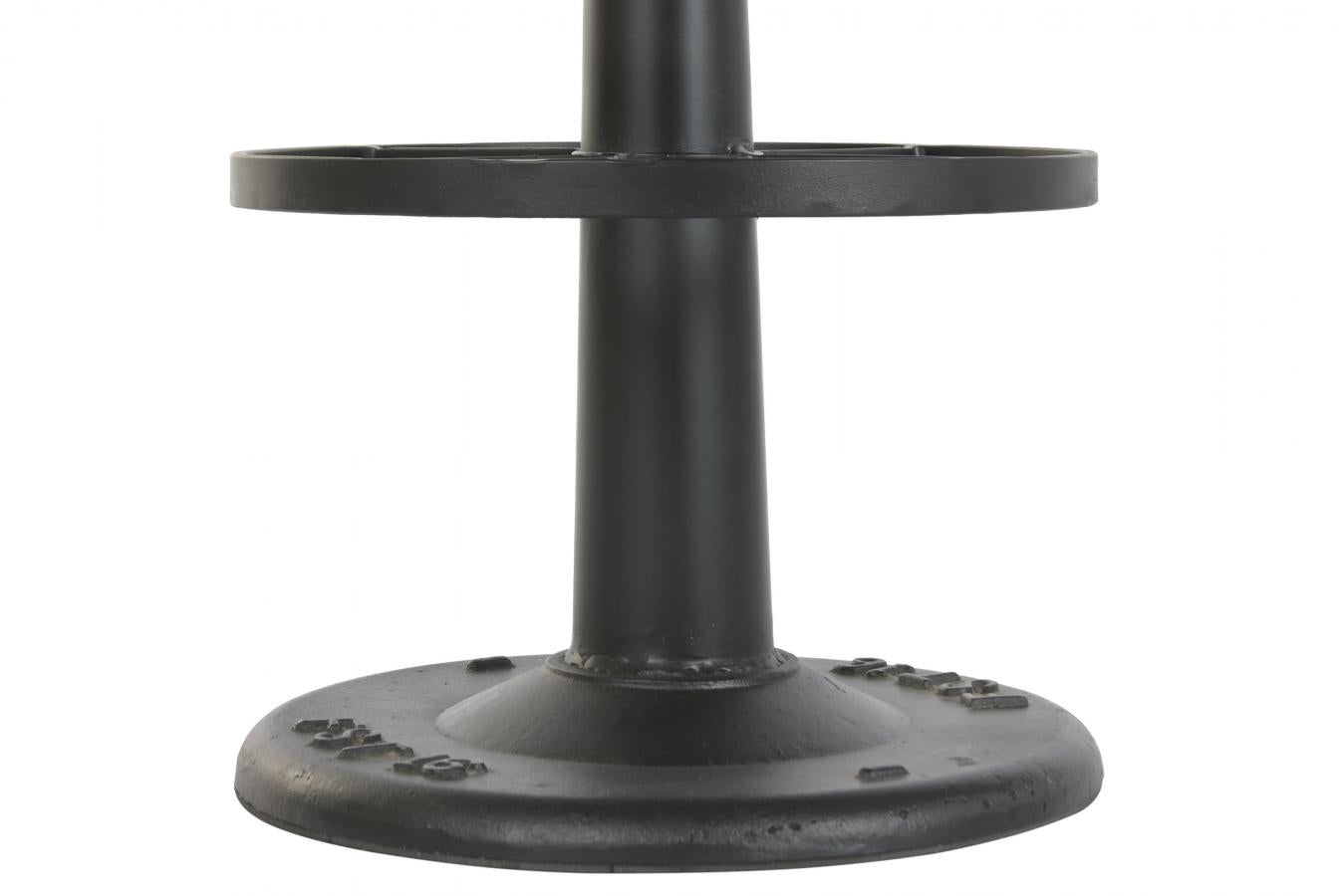 Taburete Piel Hierro 36X36X76 Giratorio Negro