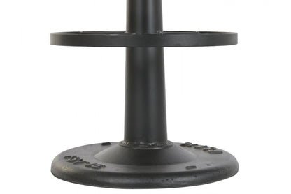 Taburete Piel Hierro 36X36X76 Giratorio Negro