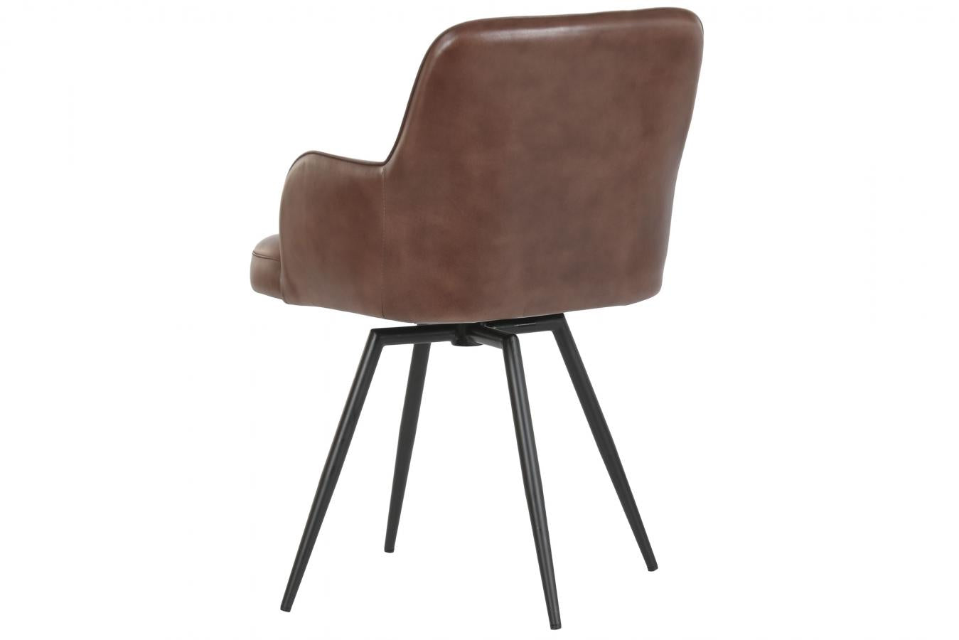Sillon Piel Hierro 51X60X82 Giratorio Marron