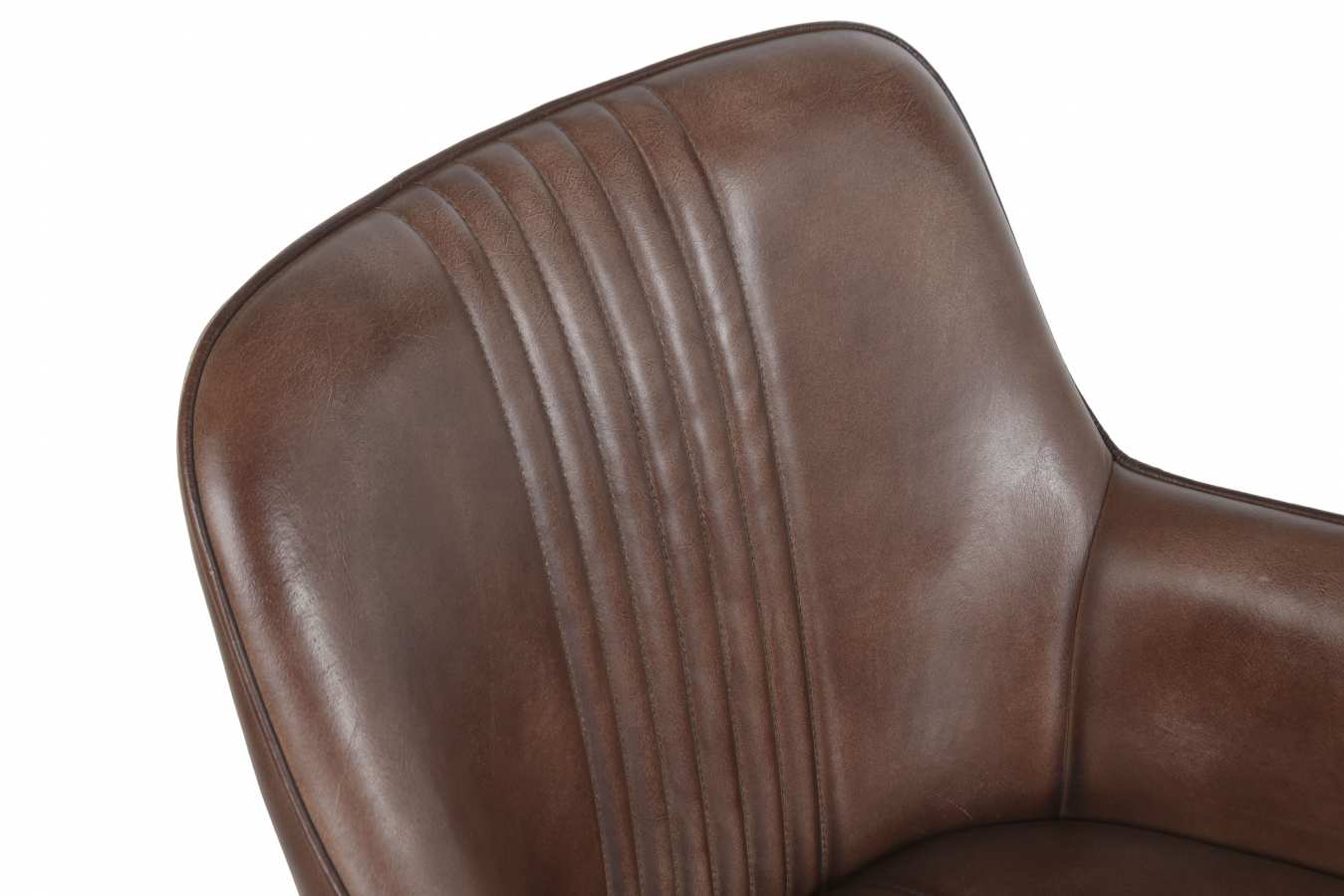Sillon Piel Hierro 51X60X82 Giratorio Marron