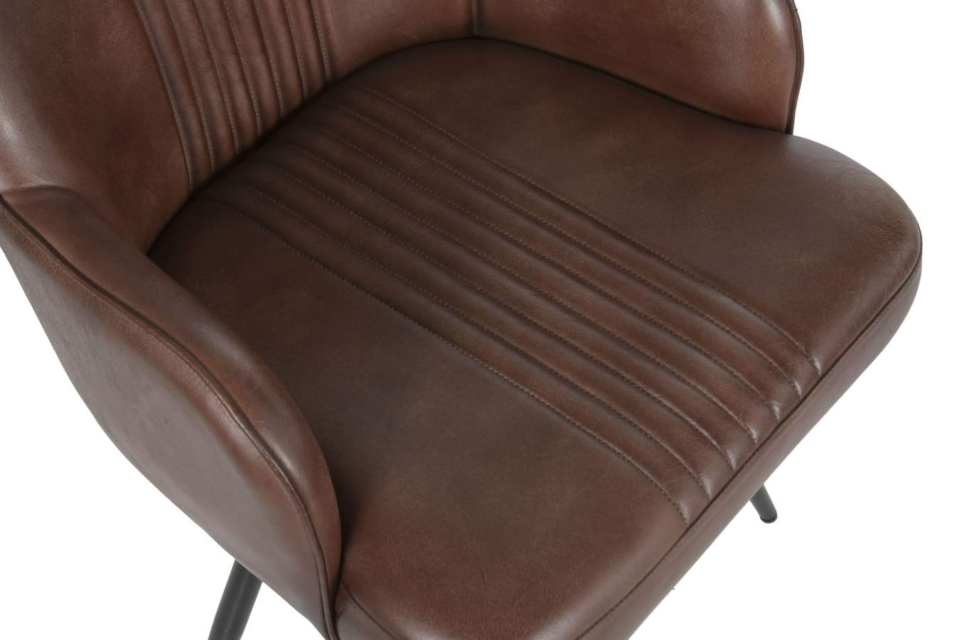 Sillon Piel Hierro 51X60X82 Giratorio Marron