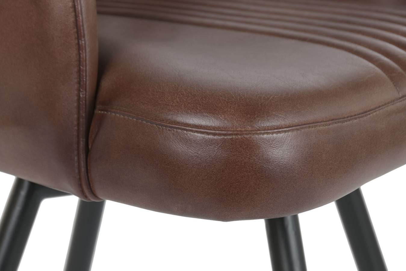 Sillon Piel Hierro 51X60X82 Giratorio Marron