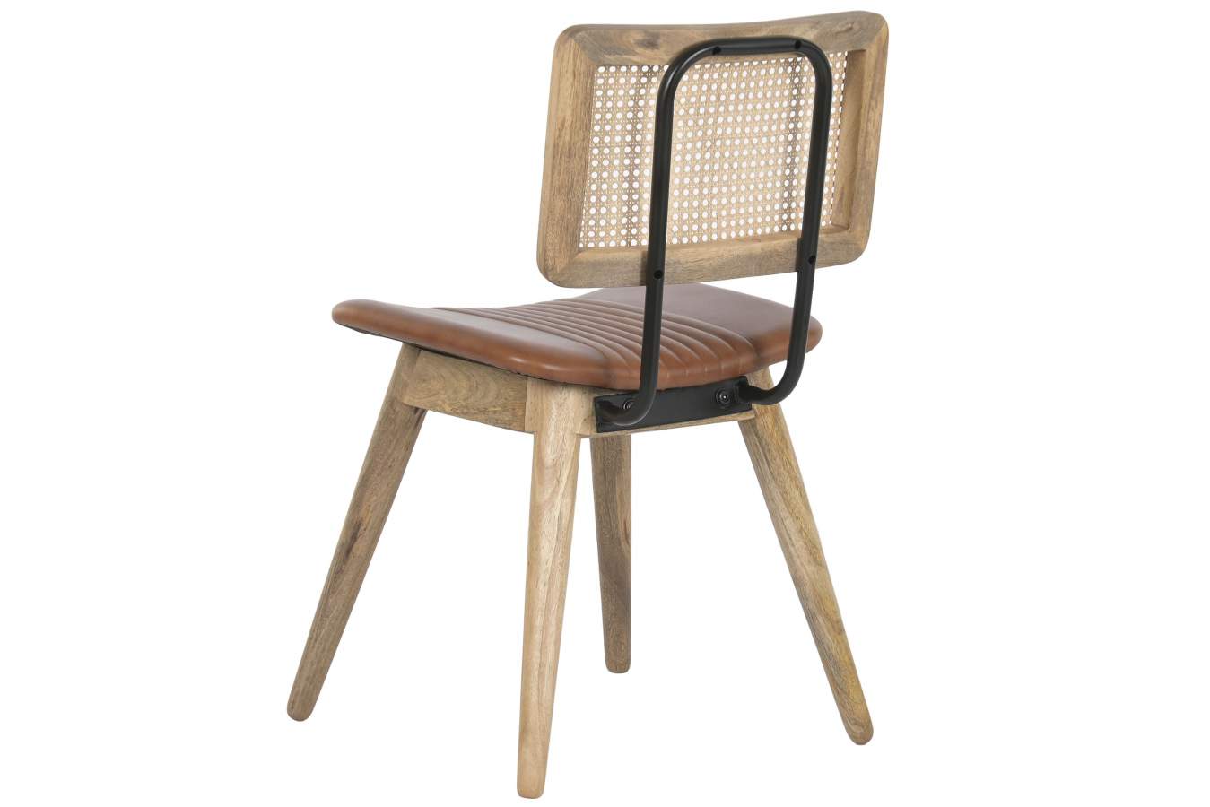 Silla Piel Madera 48X53X83 Piel Marron